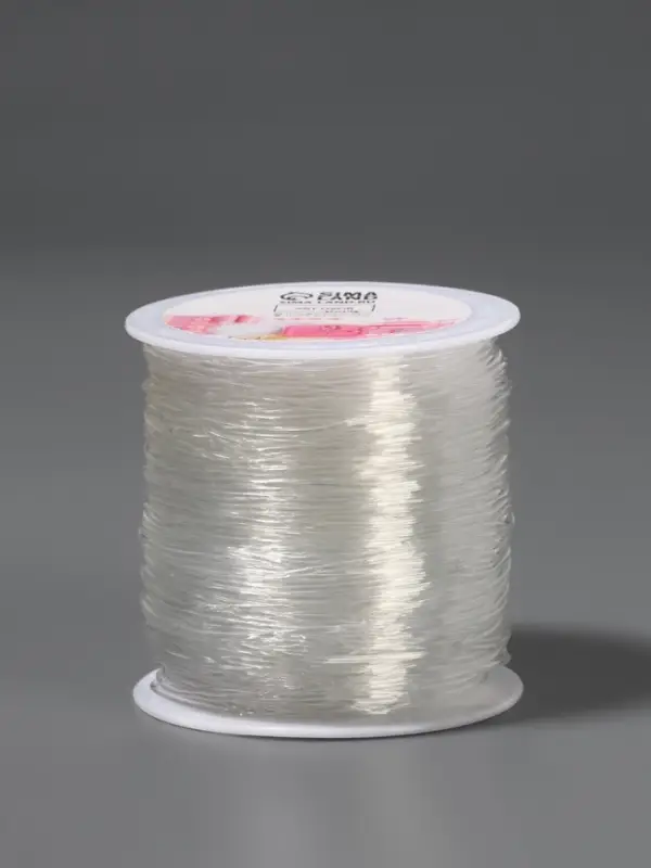 Нить для плетения, эластичная, 100&plusmn;1 м, d=1 мм, прозрачная