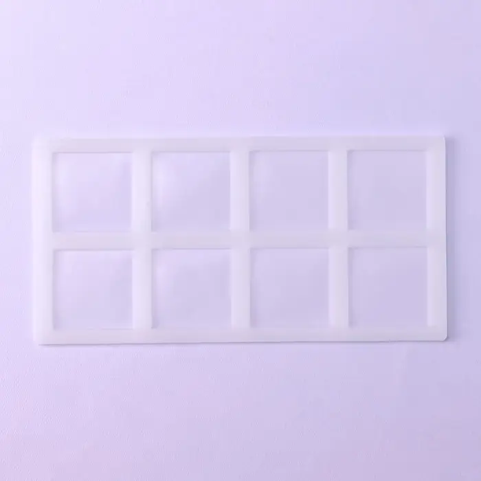 Форма для шоколада &laquo;Квадрат&raquo;, силикон, 8 ячеек, 22.5&times;11&times;0.3 см, прозрачная