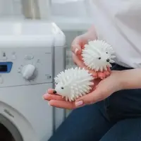 Шарики для стирки белья &laquo;Доляна. Ёжики&raquo;, 2 шт., белые