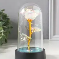 Фигурка световая колба RISALUX &laquo;Цветок&raquo;, LED-ночник, 3&times;AG10, белый, 8.5&times;8.5&times;15.5 см