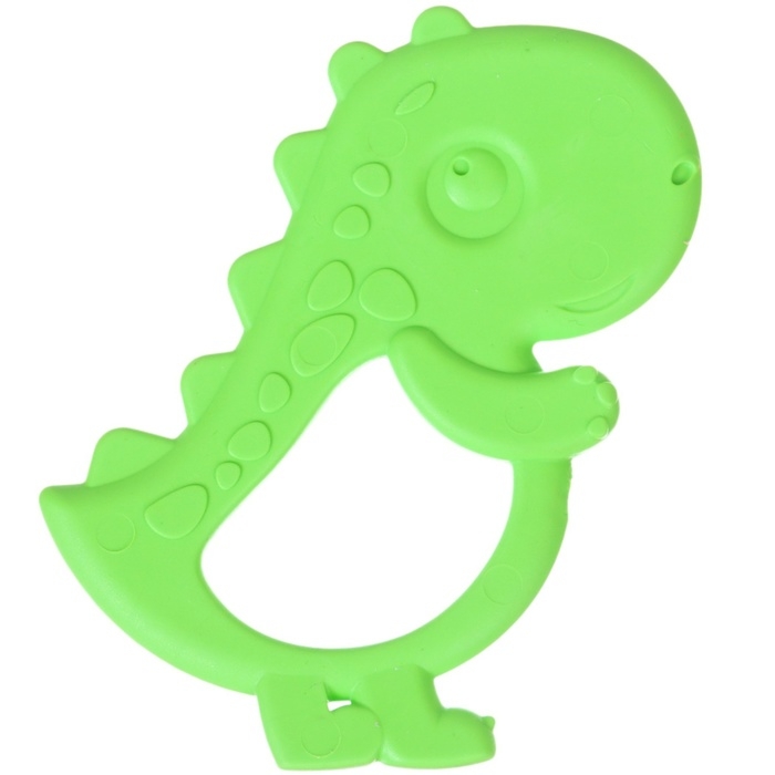 Прорезыватель силиконовый «Дино», цвет зеленый, ТЭП, КНОПА Прорезыватель силиконовый «Дино», цвет зеленый, ТЭП, КНОПА