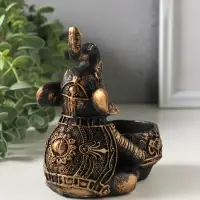 Подсвечник на 1 свечу &laquo;Слон с чашей&raquo;, 12&times;12&times;8 см, под бронзу винтаж