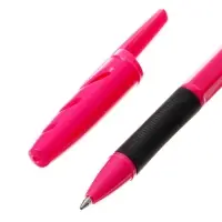 Ручка шариковая Berlingo. Tribase grip color zone, синий стержень, узел 0.7 мм, резиновый упор, МИКС