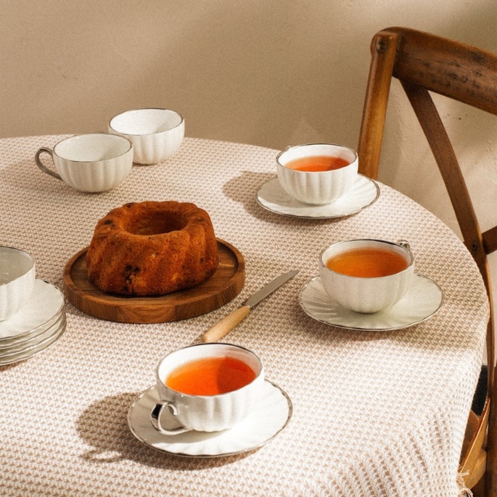 Чайный сервиз SL Home «Гарда», 12 предметов: 6 чашек 200 мл, 6 блюдец d=15 см, цвет белый