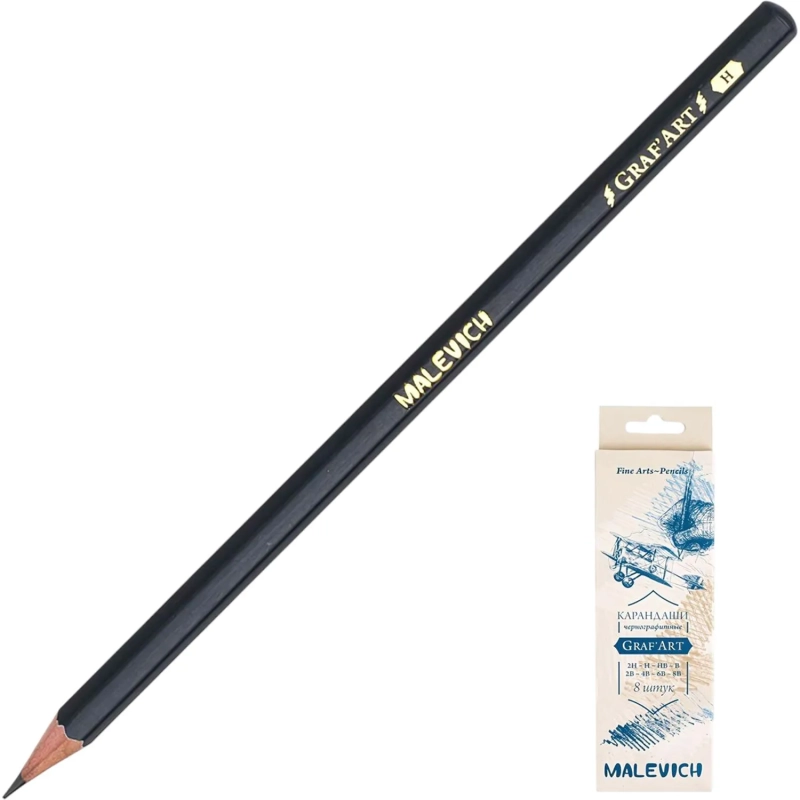 Набор чернографитных карандашей Малевичъ Graf'Art (8шт/уп),197908