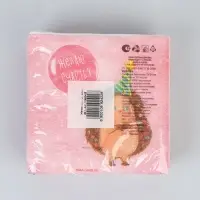 Салфетки бумажные однослойные &laquo;Желаю счастья. Ёжик&raquo;, 24&times;24 см, 20 шт.