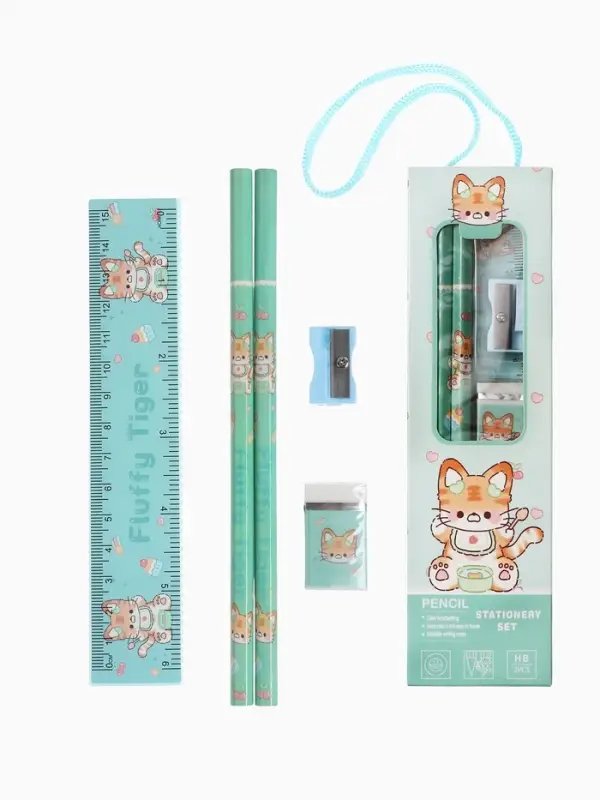Набор канцелярский Calligrata,5 предметов, зелёный