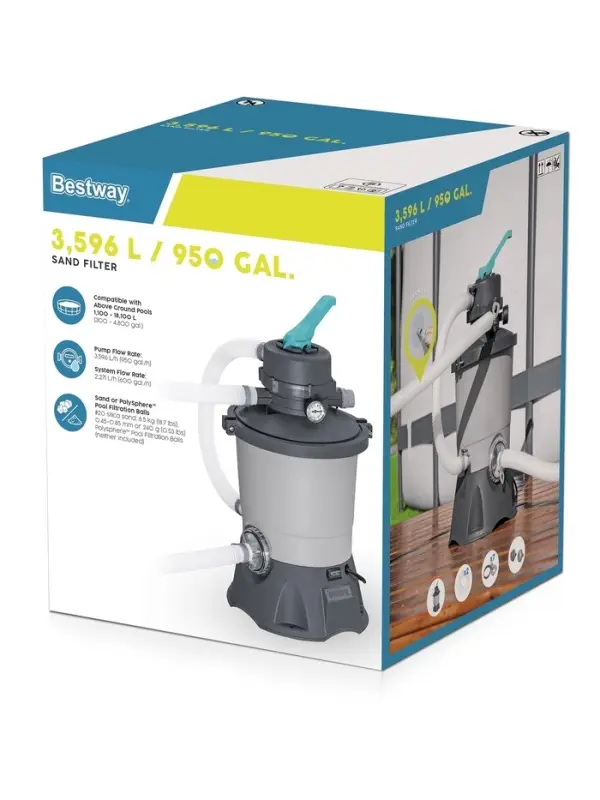 Фильтр-насос, 220-240V, 3596 л/ч, для бассейна, песочный, 58515 Bestway