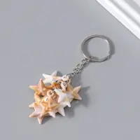 Брелок пластик "Звёзды" под песочный мрамор 9 шт 2х2,5х7 см