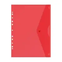 Набор папок-конвертов на кнопке 5 штук, А4, 180 мкм, Calligrata Office, прозрачная, перфорация по длинной стороне, МИКС