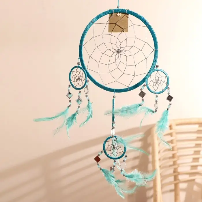 Ловец снов Ловец снов "Пять колец" бирюзовый 25х0,5х50 см