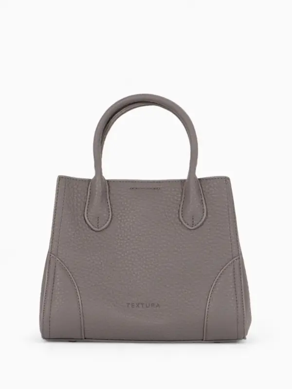 Сумка женская тоут TEXTURA на молнии, 25&times;7&times;21 см, однотонная, серая