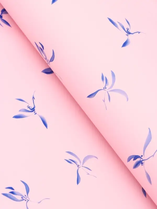 Пленка для цветов, &laquo;Эскиз&raquo;, розовый с голубым, 57&times;57 см