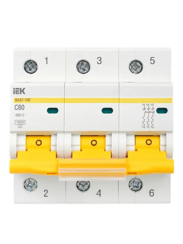 KARAT Автоматический выключатель ВА47-100 3P C 80А 10кА IEK