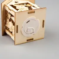 Ёлочная игрушка &laquo;Домик с Дедом Морозом и ёлкой&raquo;, 7.5&times;6.5&times;6 см, от батареек, свечение тёплое белое