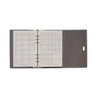 Органайзер на кольцах, А5, с клапаном, 80л, линия, к/зам, с ручкой, Серо-синий