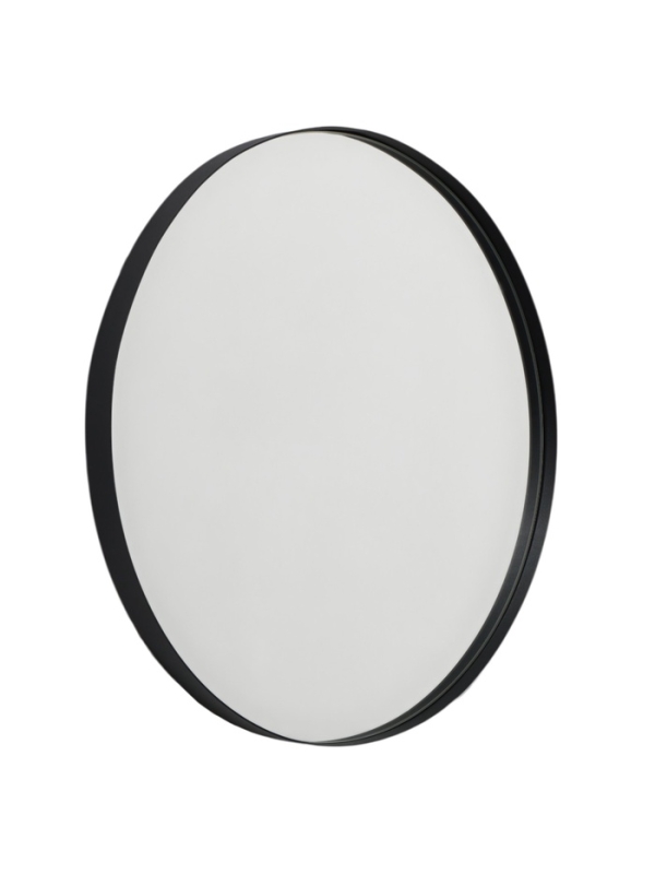 Зеркало интерьерное настенное в круглом корпусе из металла  d=50,5см, черный