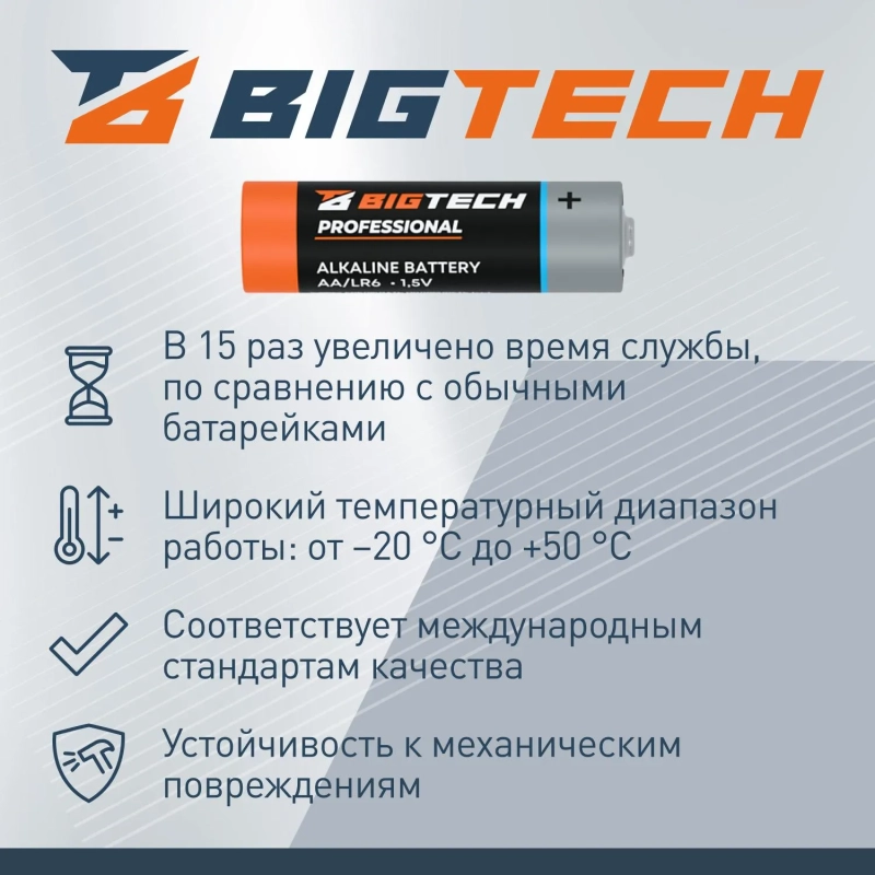 Батарейка BigTech Professional АA/LR6 бл/8шт