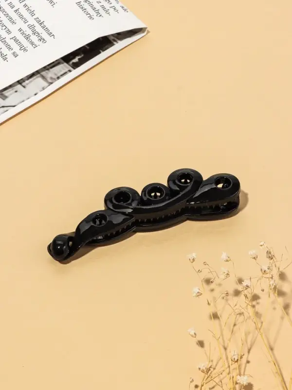 Банан для волос &laquo;Классика&raquo;, завитки, 10.5 см, чёрный