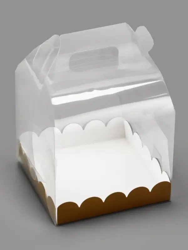 PVC Коробка для бенто - торта, прозрачная, 14&times;14&times;12 см