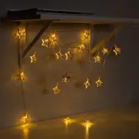 Гирлянда &laquo;Нить&raquo; 4 м с насадками &laquo;Звёздочка&raquo;, IP20, прозрачная нить, 20 LED, свечение тёплое белое, 8 режимов, 220 В