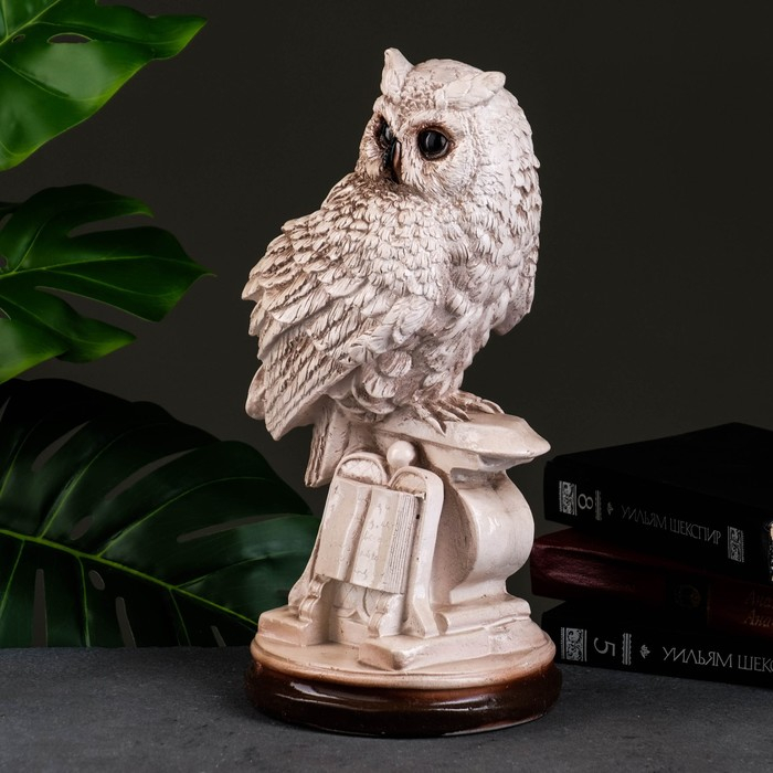 Фигура  Фигура "Сова с книгой на подставке" 18х21х34см состаренная