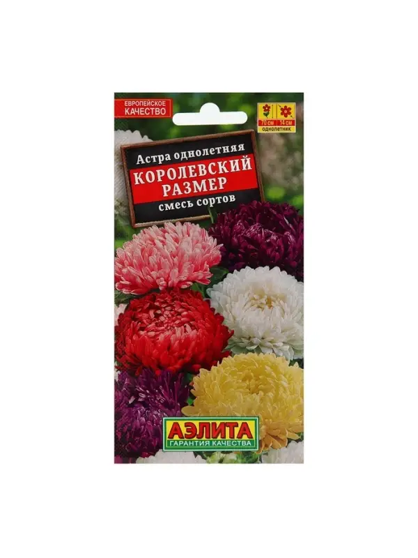 Набор семян Астра Набор семян Астра "Королевский размер", смесь окрасок, О, 5 шт.