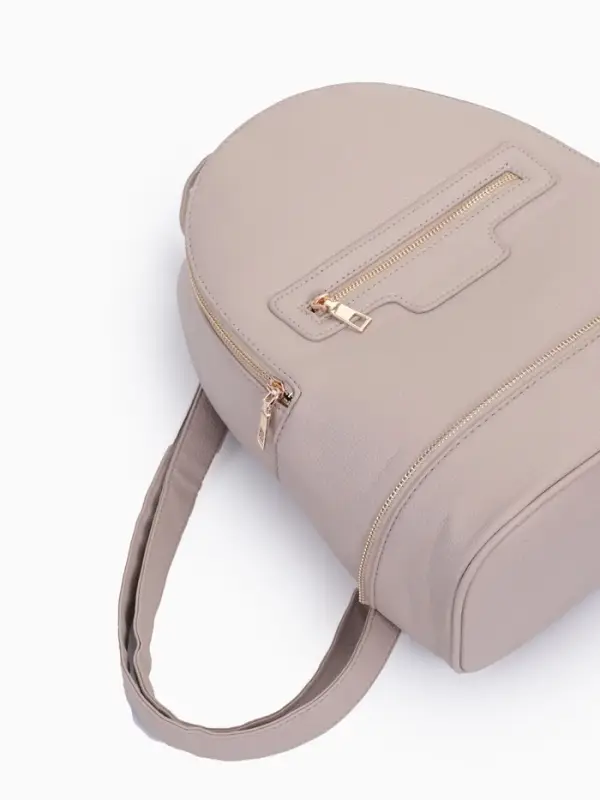 Рюкзак женский на молнии, с карманом, размер 27&times;13.5&times;33 см, бежевый