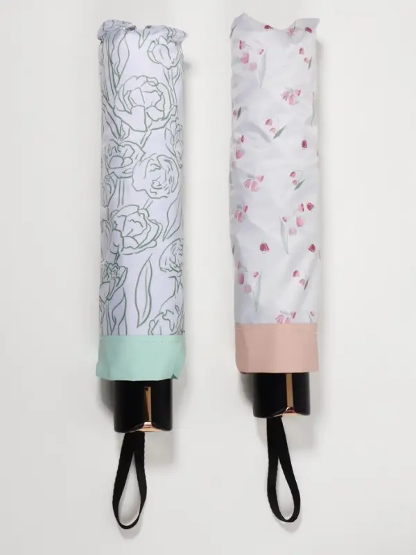 Зонт механический &laquo;Цветы&raquo;, 4 сложения, 8 спиц, R=48/56 см, d=96 см, МИКС