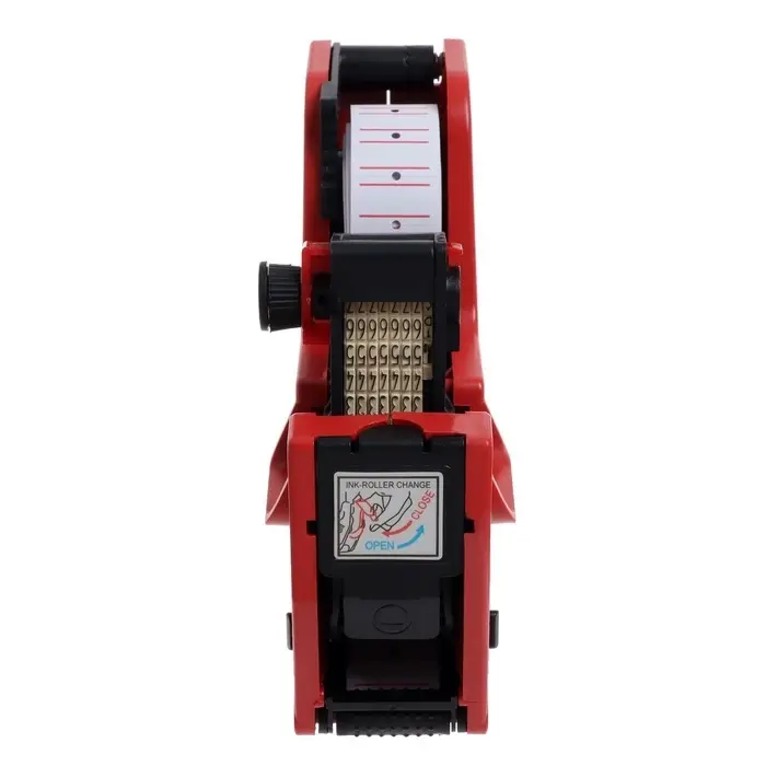Этикет-пистолет однострочный (цифры, знаки), 8 символов, 21&times;12 мм, для прямоугольных этикеток, deVENTE, красный