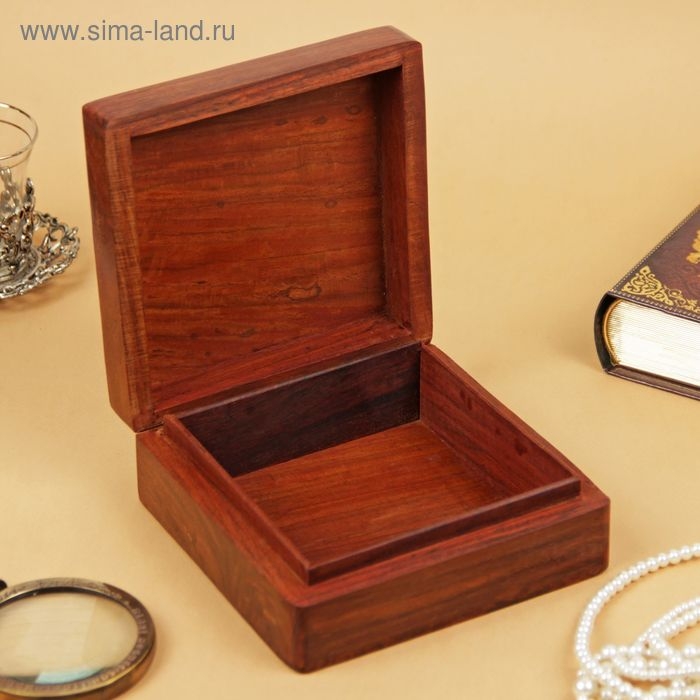 Шкатулка дерево резная  Шкатулка дерево резная "Капли" 15х15х6,5 см