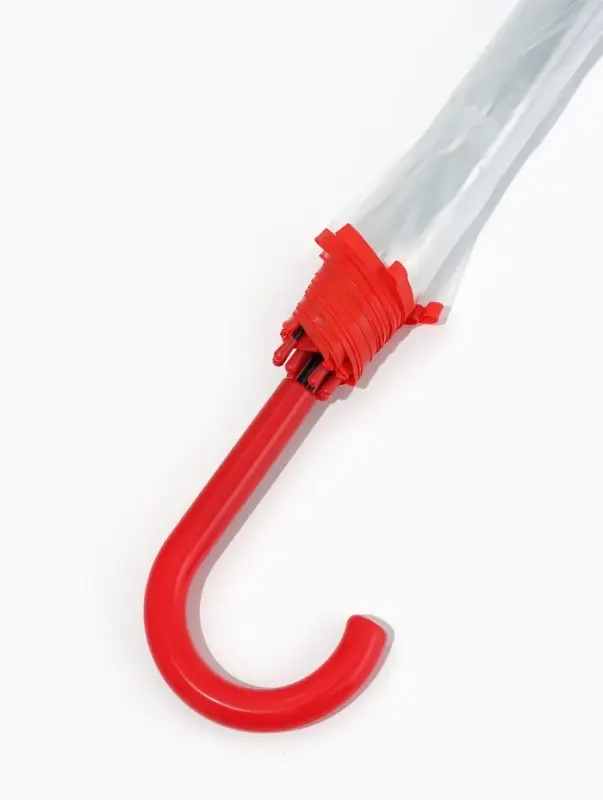 Зонт - трость полуавтоматический &laquo;Стиль&raquo;, 8 спиц, R=44/58 см, d=88 см, прозрачный, красный