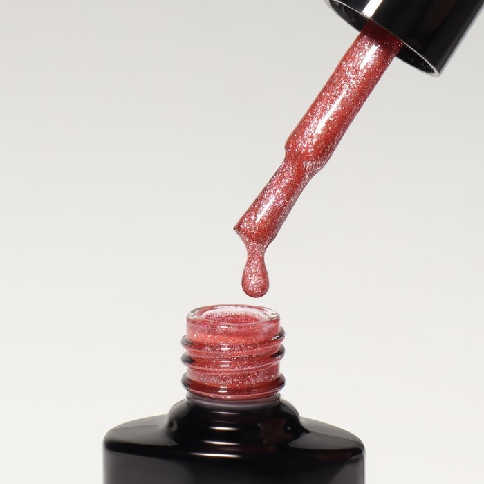 Гель лак для ногтей, «CHROME», шиммерный, 3-х фазный, 8мл, LED/UV, цвет розовое золото (012)