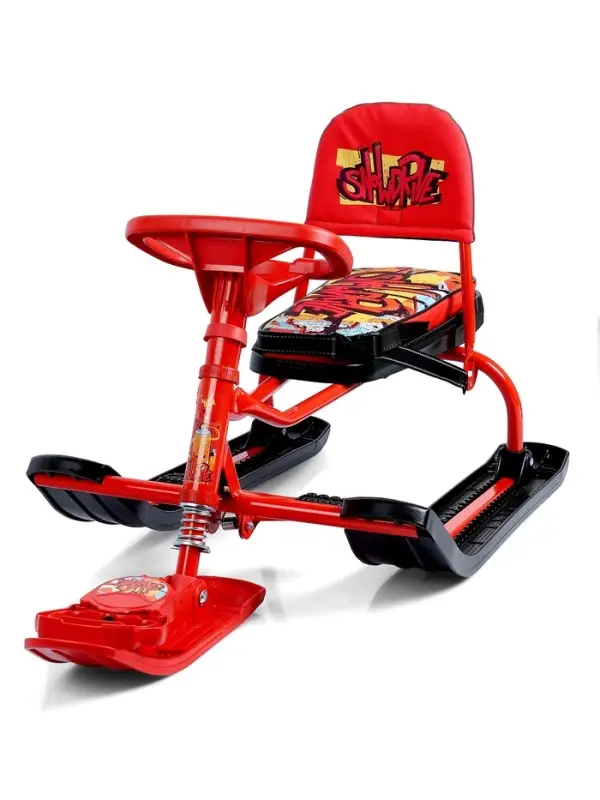 Снегокат &laquo;Тимка спорт 4-1 Граффити&raquo;, ТС4-1/GR, со спинкой и ремнём безопасности