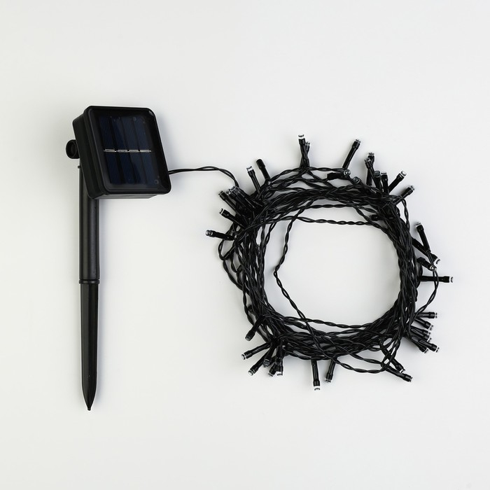Гирлянда «Нить» 5 м, IP44, тёмная нить, 50 LED, свечение мульти, 2 режима, солнечная батарея Гирлянда «Нить» 5 м, IP44, тёмная нить, 50 LED, свечение мульти, 2 режима, солнечная батарея
