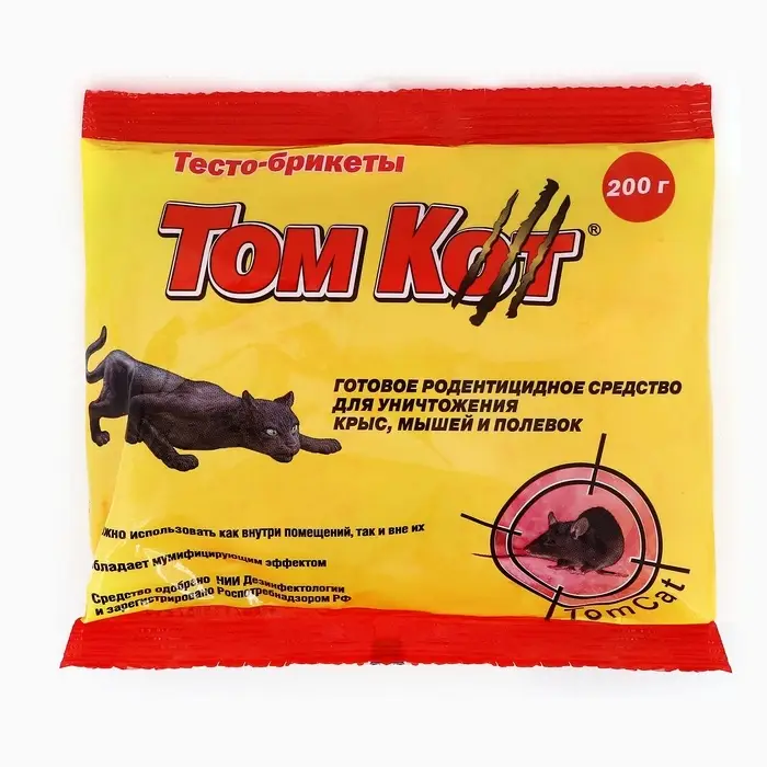 Тесто-брикеты от грызунов &laquo;ТОМ КОТ&raquo;, 200 г
