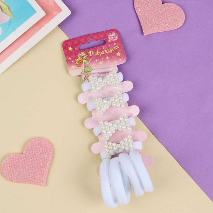 Резинка для волос  Резинка для волос "Арина" (набор 8 шт) бантики, 4 см, белый