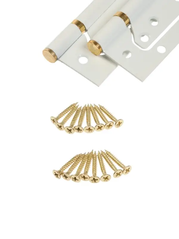 Петля-бабочка ТУНДРА, 125&times;75&times;2.0 мм, универсальная, без врезки, белая, 2 шт.