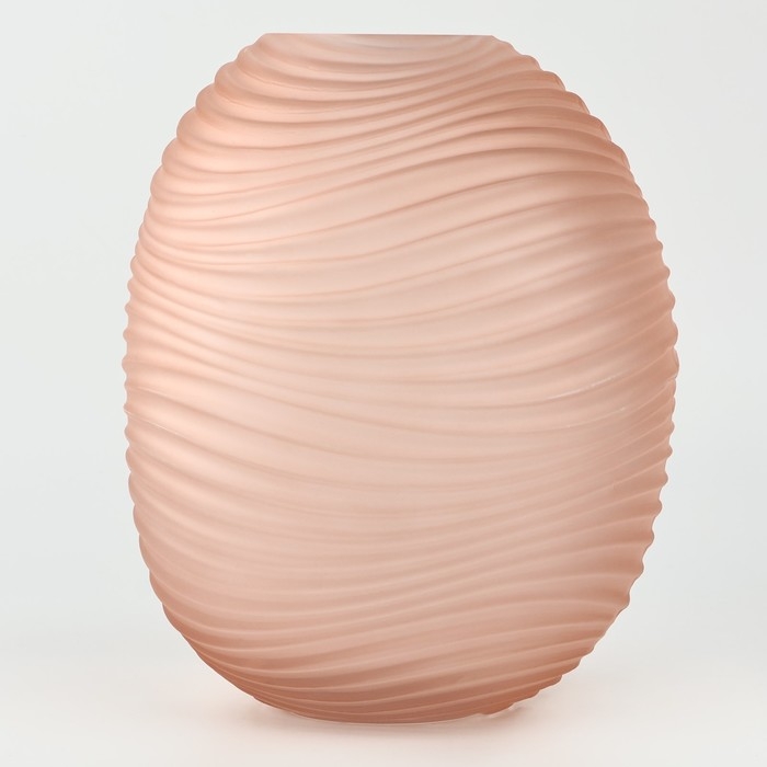 Ваза для цветов «Аура» из бежевого стекла 20×17×17 см