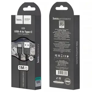 Кабель USB на Type-C 1M 2.4A X20 HOCO черный