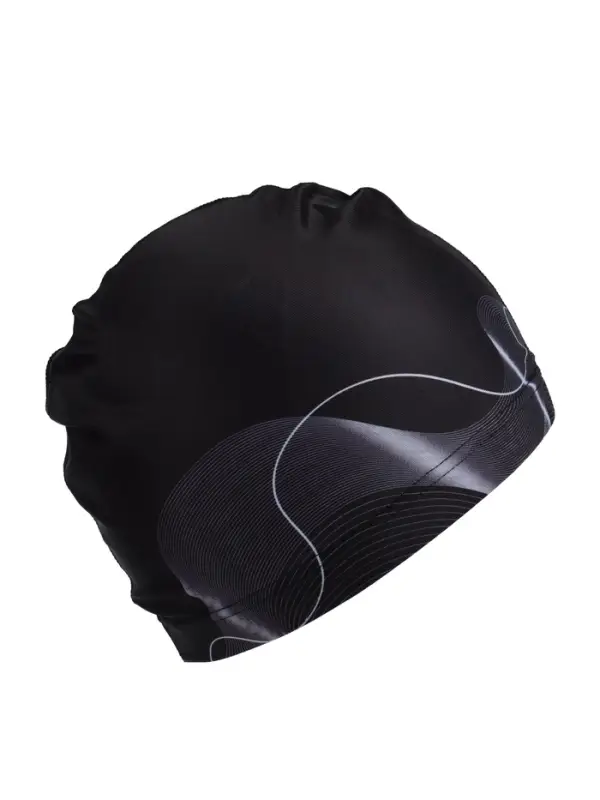 Шапочка для плавания взрослая ONLYTOP Waves, тканевая, обхват 54-60 см