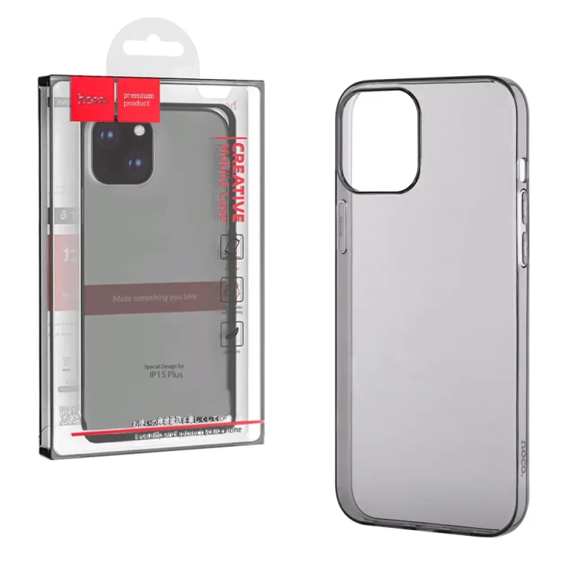 Чехол IPH 15 Plus Light Series TPU black HOCO Чехол IPH 15 Plus Light Series TPU black HOCO