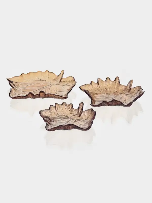 Набор блюд &laquo;Кленовый лист&raquo;, стекло, коричневый