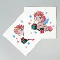 Салфетки бумажные «Лошадка с подарками», однослойные, 24×24 см, набор 20 шт.