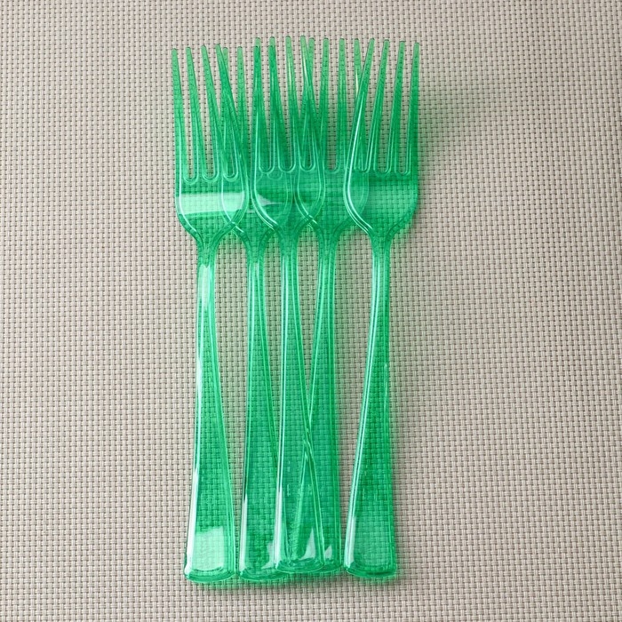 Вилка пластиковая одноразовая, прозрачная, 18 см, набор 10 шт, цвет МИКС Вилка пластиковая одноразовая, прозрачная, 18 см, набор 10 шт, цвет МИКС