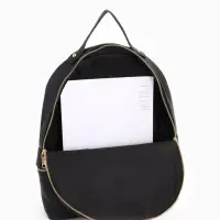 Рюкзак женский на молнии, с карманами, размер 27&times;10&times;34 см, чёрный