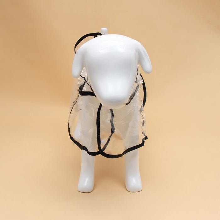 Дождевик для собак, размер 2XL, (ДС 40, ОГ 52-58, ОШ  46 см), чёрный Дождевик для собак, размер 2XL, (ДС 40, ОГ 52-58, ОШ  46 см), чёрный