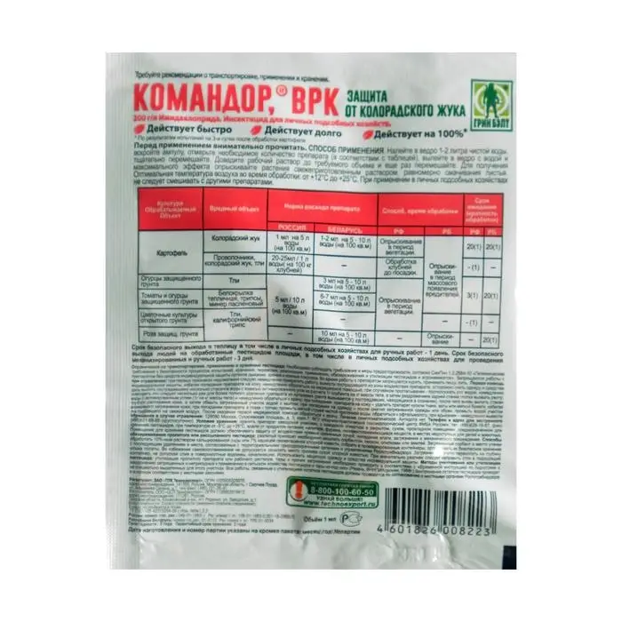 Средство Командор от насекомых-вредителей ампула 1 мл Средство Командор от насекомых-вредителей ампула 1 мл