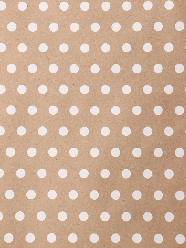 Бумага упаковочная крафт на коричневом &laquo;Бисер белом&raquo;, 0.68&times;10&plusmn;5% м, 60 г