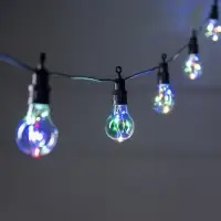 Гирлянда &laquo;Белт-лайт&raquo; 5 м с насадками &laquo;Роса&raquo;, IP44, УМС, тёмная нить, 50 LED, свечение мульти, 3 В